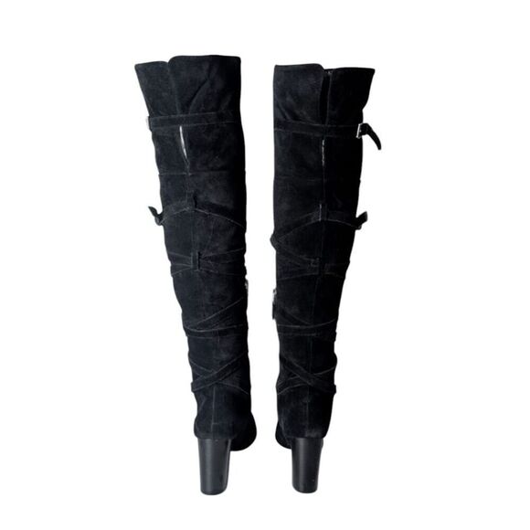 SAM EDELMAN Sable Black Suede Over The Knee Boot Size 9.5M - Picture 5 of 9